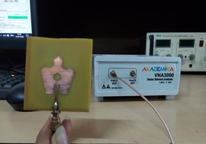 Fig. 5.a. Experimental results of the pentagonal shaped antenna Setup on the Vector Network Analyzer.