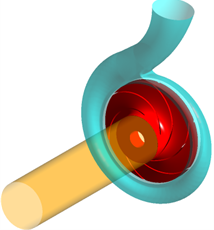 Figure 1. 3D geometric configuration of the investigated centrifugal pump